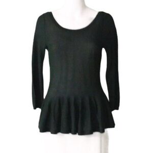 ❤️ PHILOSOPHY green Peplum Scoop Neck Metallic Top Size XS